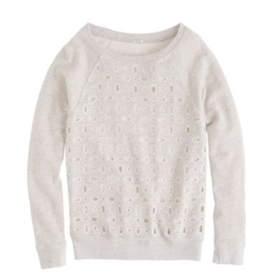Eyelet-front sweatshirt