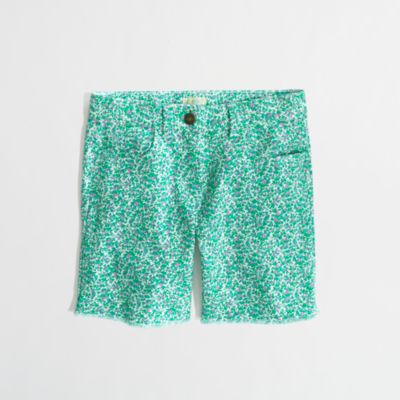 Factory girls' printed denim short