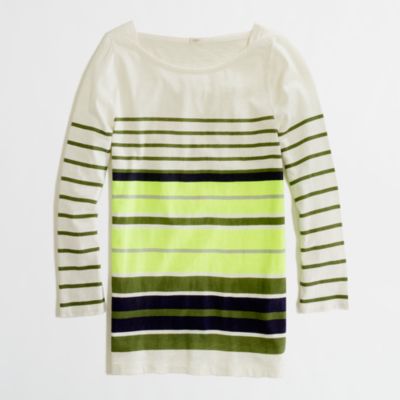 Factory multistripe boatneck tee