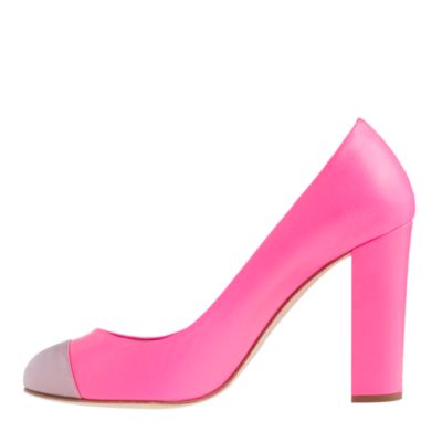 Etta satin cap toe pumps