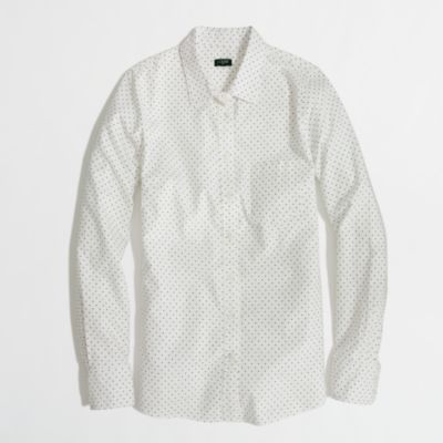 Factory patterned oxford button-down shirt