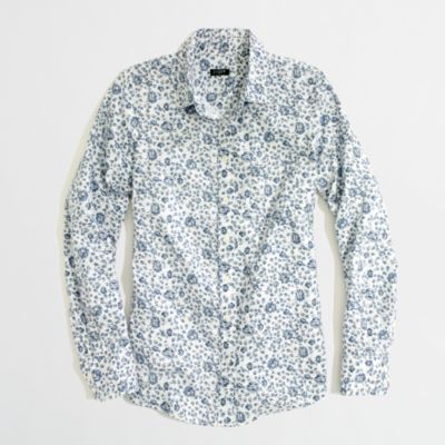 Factory patterned oxford button-down shirt