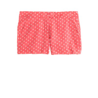 Polka-dot linen short