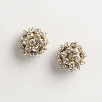 Factory crystal flower stud earrings