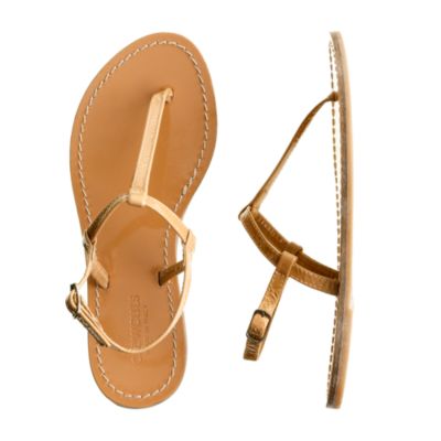 Girls' patent T-strap sandals