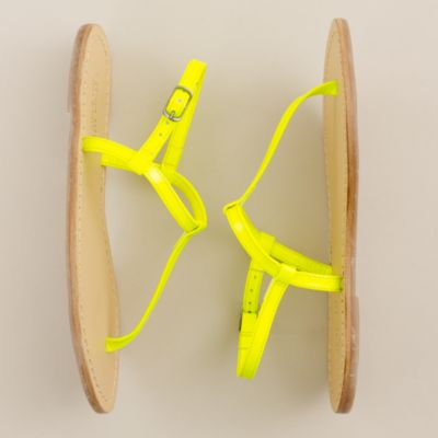 Girls' patent T-strap sandals
