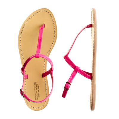 Girls' patent T-strap sandals