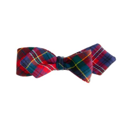 Tartan wool bow tie in red