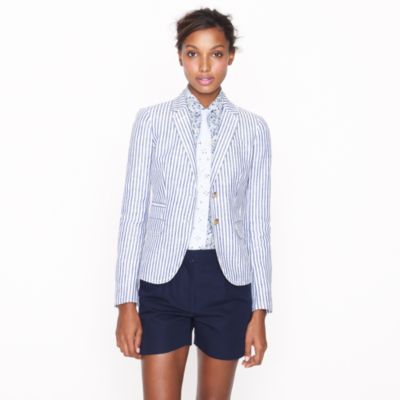 Schoolboy blazer in stripe linen