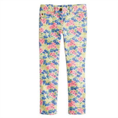 Girls' toothpick jean in garden floral print