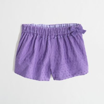 Factory girls' eyelet short