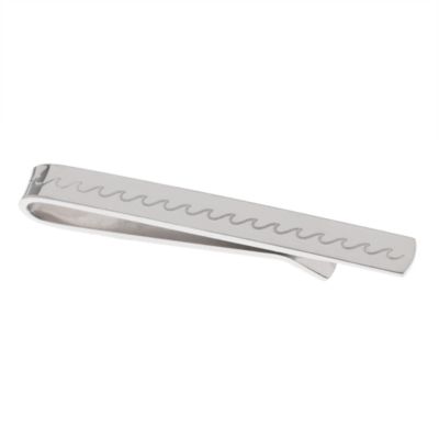 Waves sterling-silver tie clip
