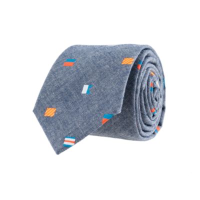 Boys' nautical flag chambray tie
