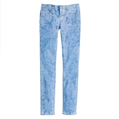 Toothpick jean in garment-printed floral