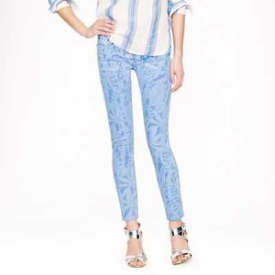 Toothpick jean in garment-printed floral