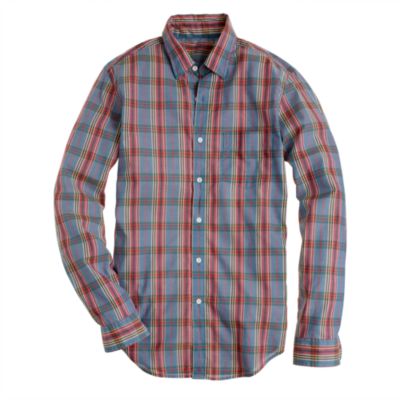 Lightweight chambray shirt in vintage plaid