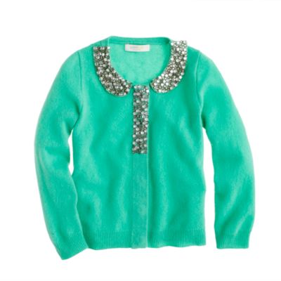 Girls' Collection glitz-collar cashmere cardigan