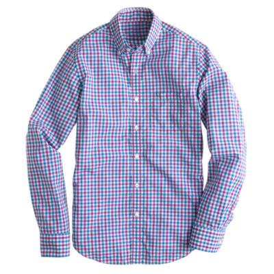 Slim lightweight shirt in Havana blue check