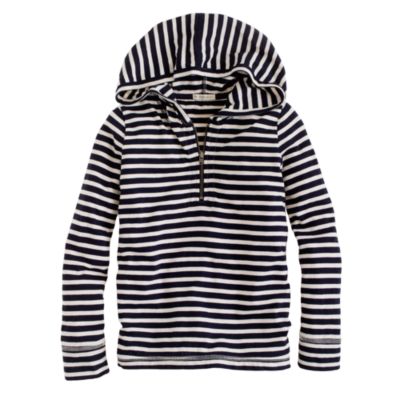 Girls' stripe jersey zip hoodie