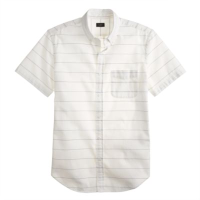 Short-sleeve oxford shirt in fiesta purple stripe
