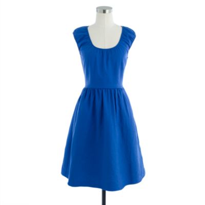 Linen cap-sleeve dress