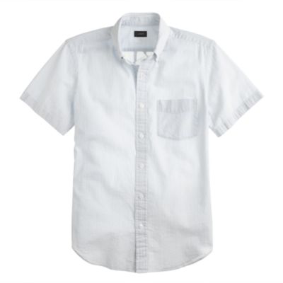 Short-sleeve seersucker shirt
