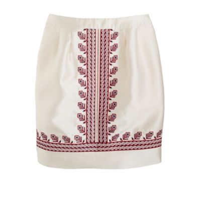 Embroidered silk skirt