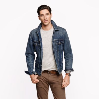 Denim jacket in medium worn wash