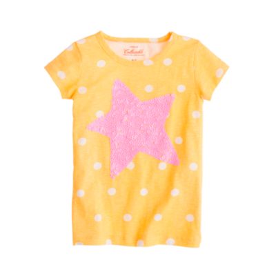 Girls' dot tee with sequin star
