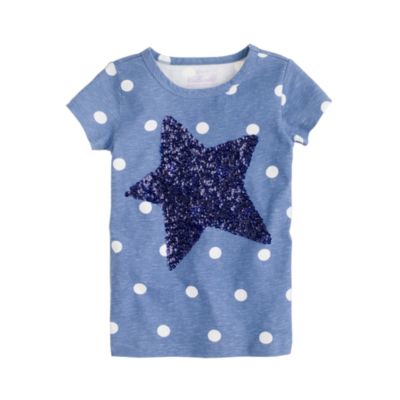 Girls' dot tee with sequin star