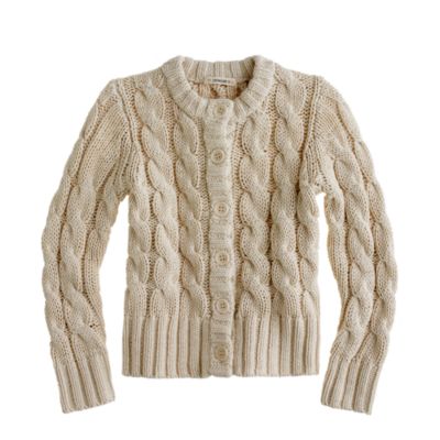 Girls' classic cable cardigan