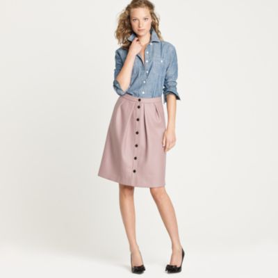 Flair skirt in double-serge wool