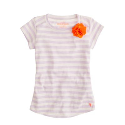 Girls' supersoft carnation tee in stripe