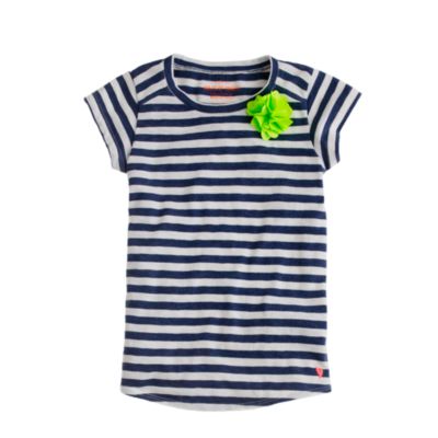 Girls' supersoft carnation tee in stripe