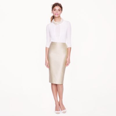 Collection lustre twill pencil skirt