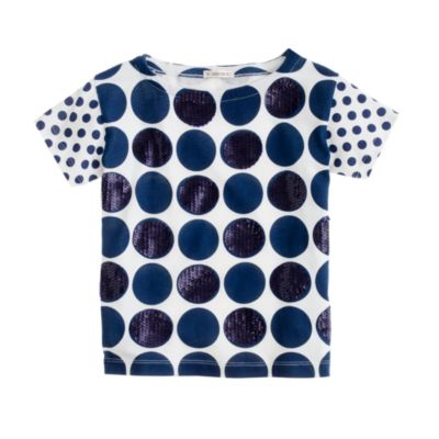 Girls' double-dot sequin tee