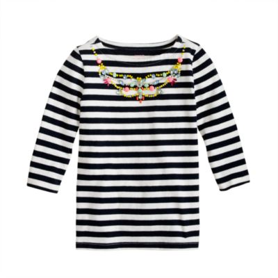 Girls' stripe necklace tee