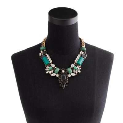 Crystal-encrusted collar necklace