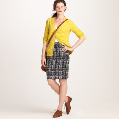 No. 2 pencil skirt in gilded tweed