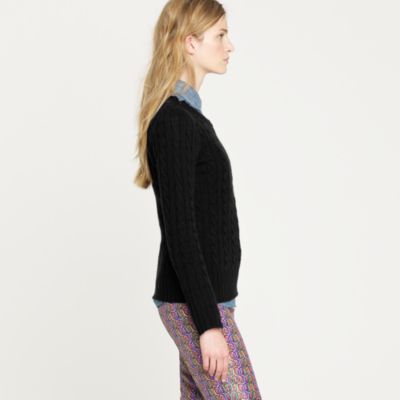 Cambridge cable zip crewneck sweater