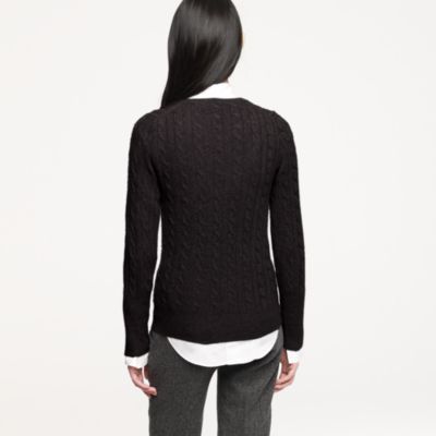 Cambridge cable V-neck sweater