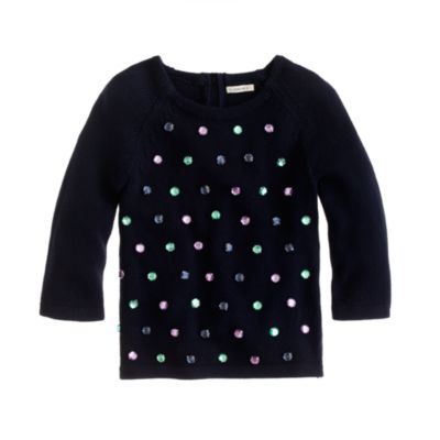 Girls' bejeweled sweater