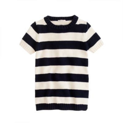 Girls' navy stripe knit tunic