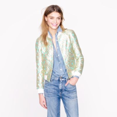 Collection gilded brocade bomber jacket