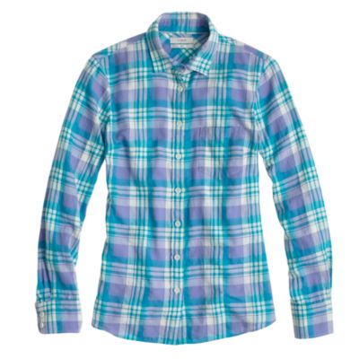 Boy shirt in peri plaid