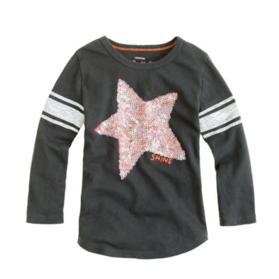 Girls' three-quarter starshine baseball tee