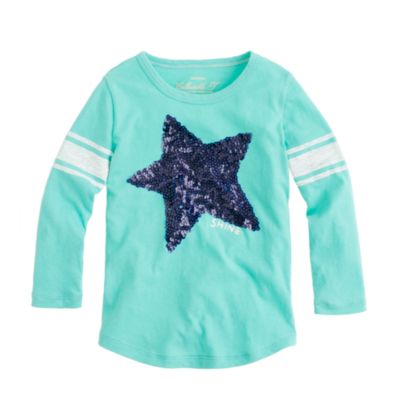 Girls' three-quarter starshine baseball tee