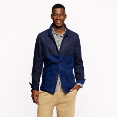 Unconstructed Ludlow worker jacket in indigo