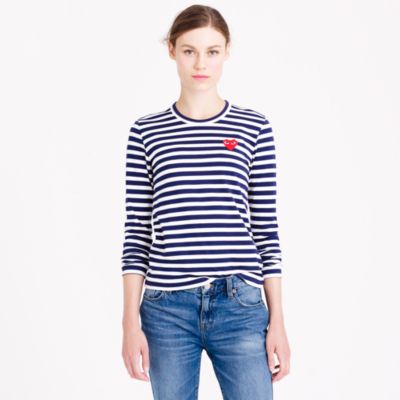 Comme des Gar�ons&reg; Play striped heart tee
