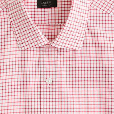 Ludlow spread-collar shirt in beacon red check